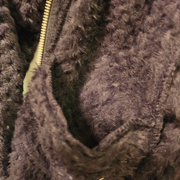 Calvin Klein Black Textured Jacket Plush women's size L EUC - Picture 9 of 13